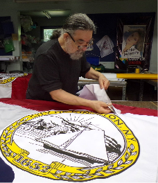 Trim around flag emblem. Trim around flag emblem.